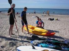 Paddeln auf der Ostsee in Warnemünde